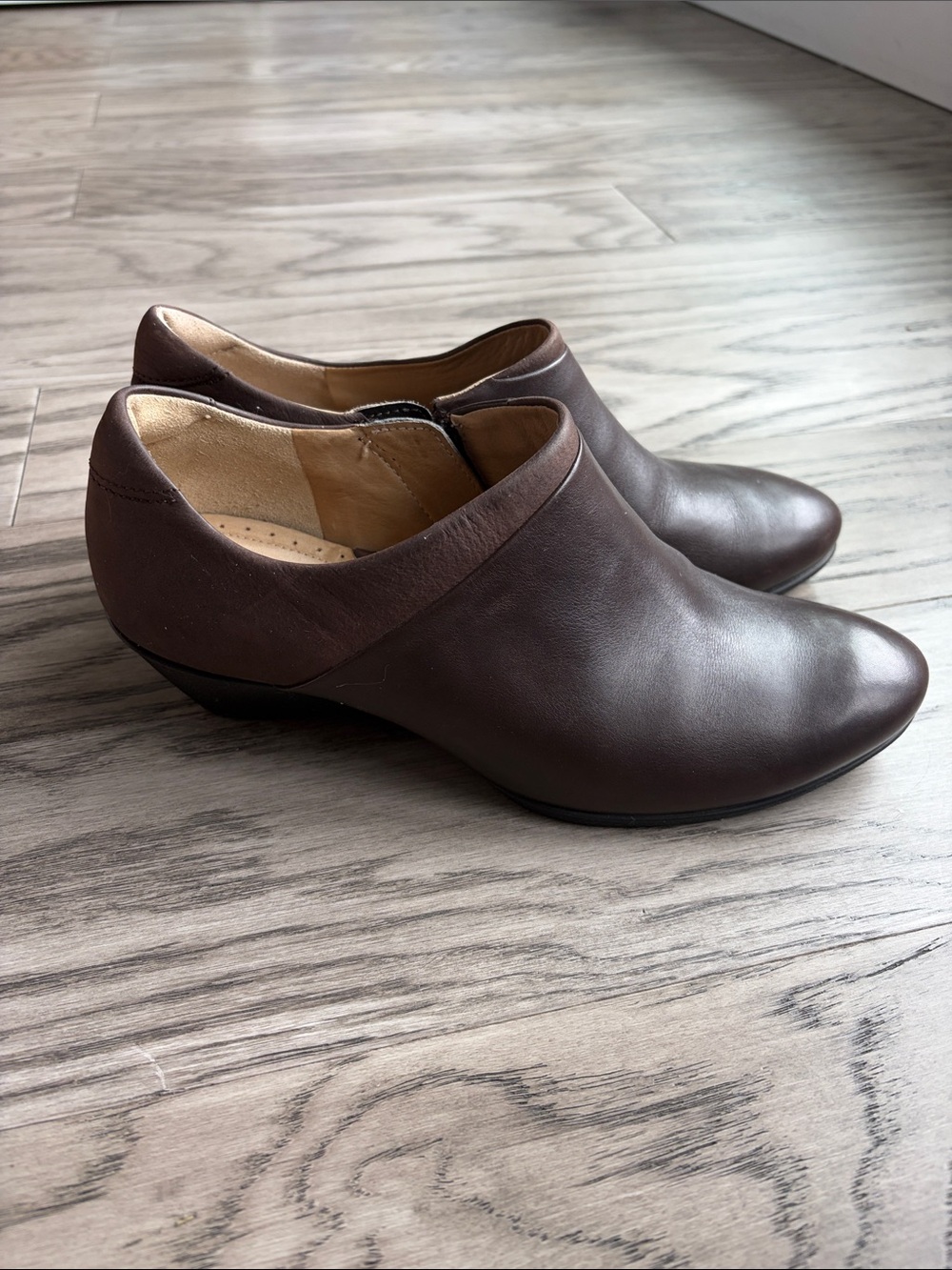 ECCO  Brown Leather Slip-On Shoes - Picture 2 of 14